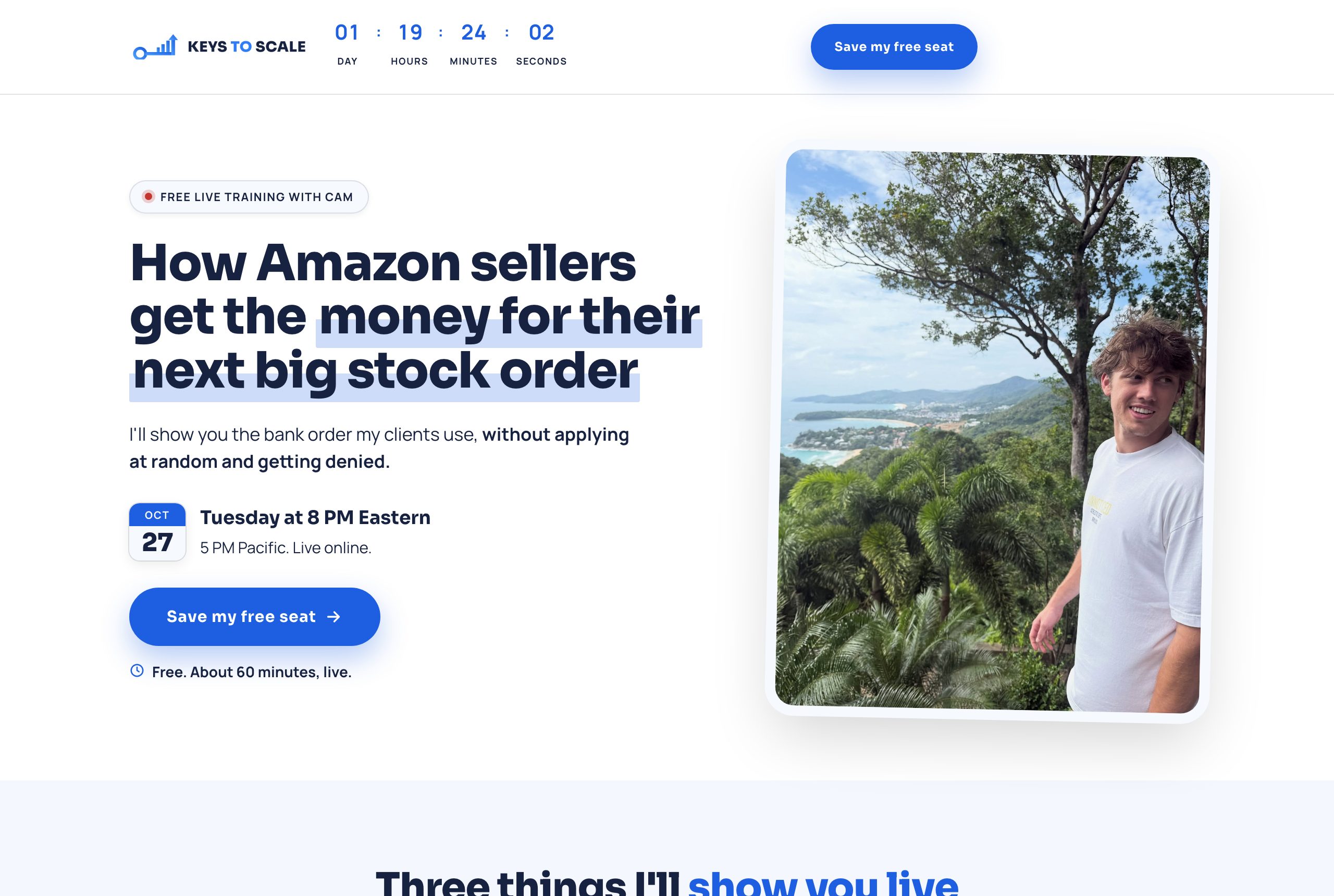 The Keys to Scale registration page